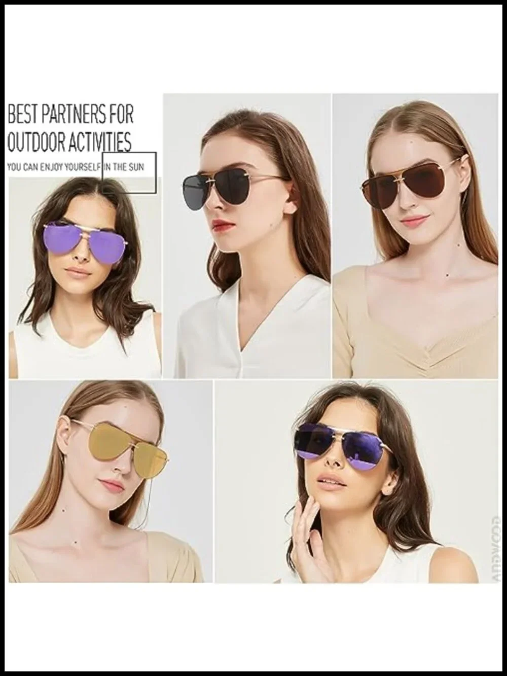 Oversized Aviator Sunglasses with UV Protection for Women Men